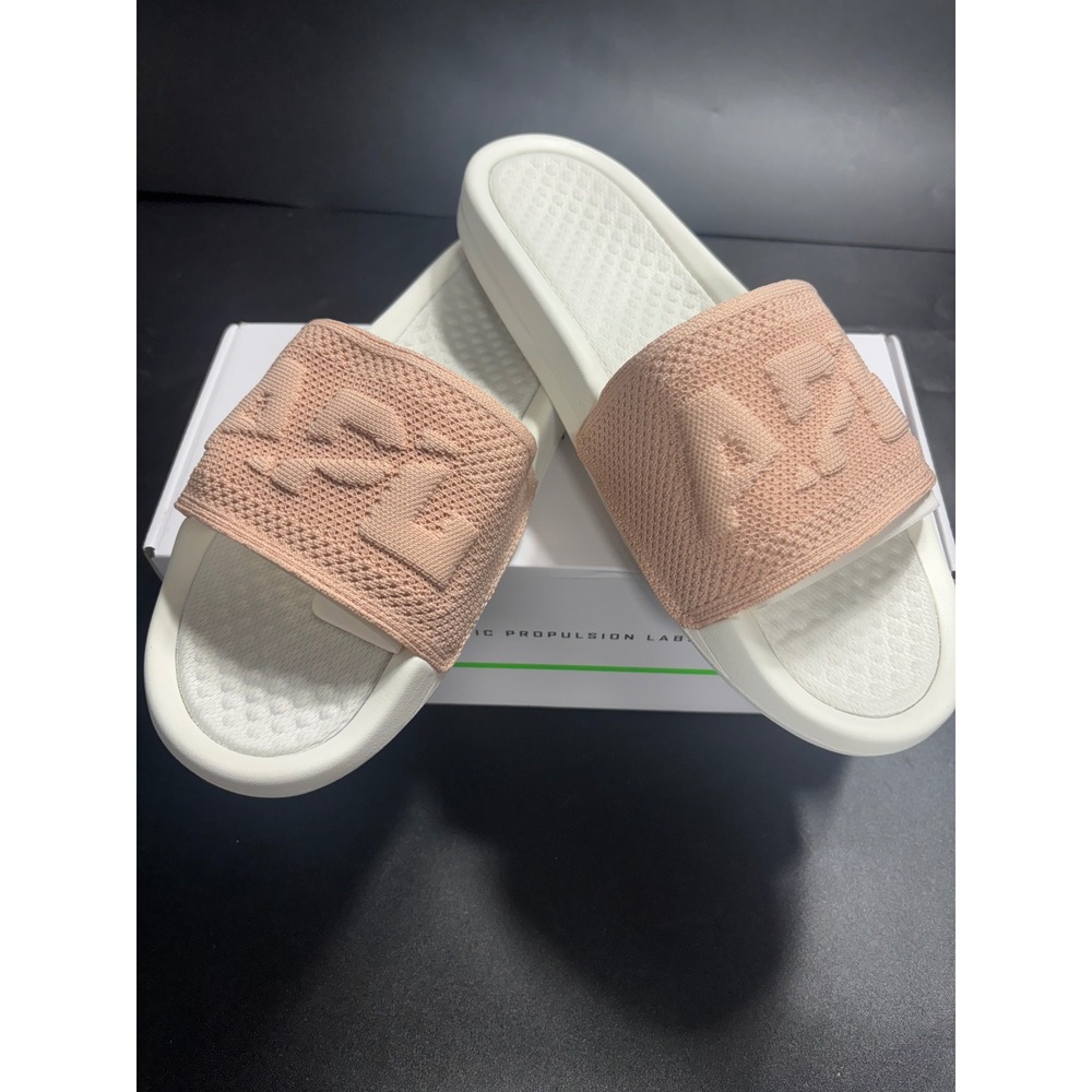 APL Men's Big Logo TechLoom Slide Ivory Blush Pink Sandals Size‎ 10